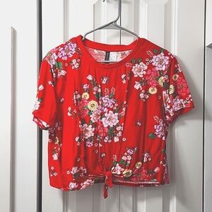Floral front tie crop top (H&M)